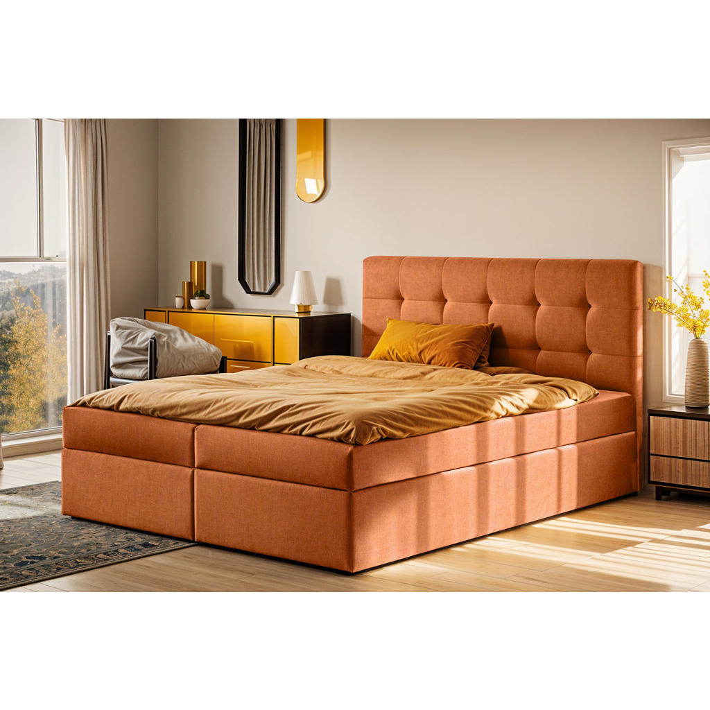 Thumbnail - Kaiser Möbel Boxbett, Orange, Holz, H3, 120x200 cm, Schlafzimmer, Betten, Boxspringbetten