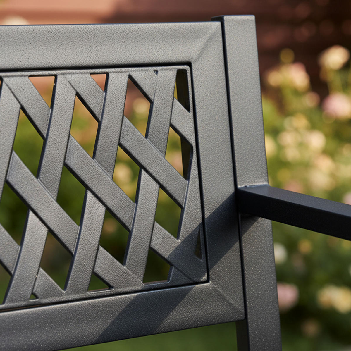 GARTENBANK KALIA Schwarz 119 x 75 x 50 cm - Schwarz, Metall (119/75/50cm) - Akord