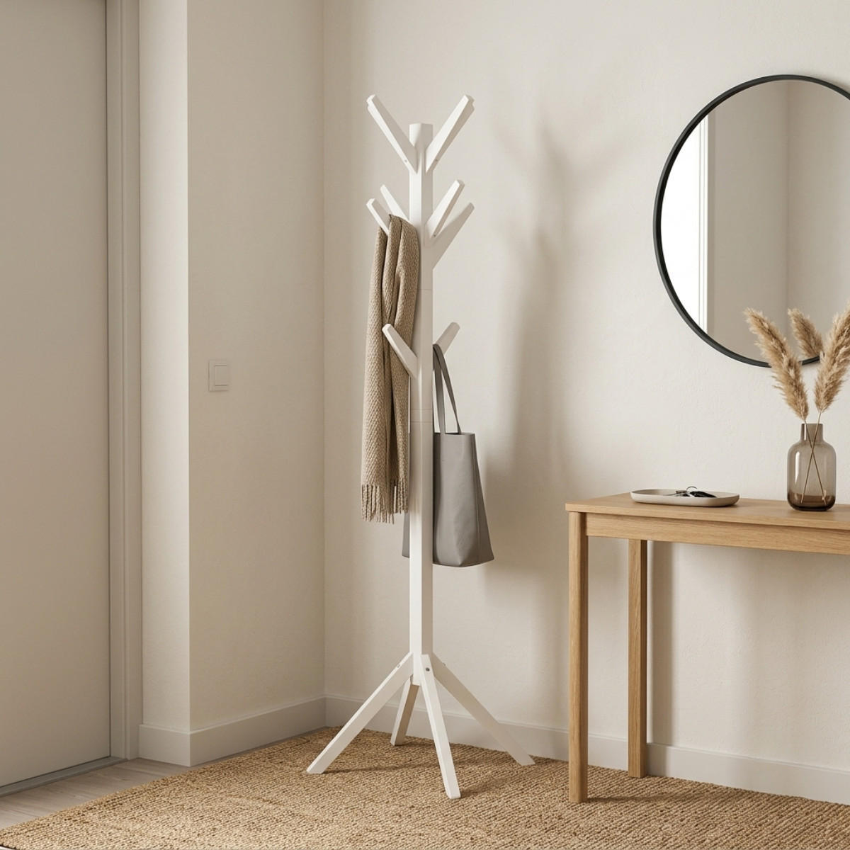 KLEIDERSTÄNDER Baum weiß 45/177,5/45 cm - Weiß, Holzwerkstoff (45/177.5/45cm) - Calicosy