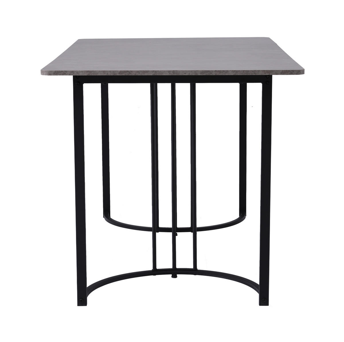 ESSTISCH 80/140/75 cm Grau mit Marmormuster MDF-Tischplatte Metallgestell verstellbare Füße - Grau, Holzwerkstoff (140/80/75cm) - OKWISH