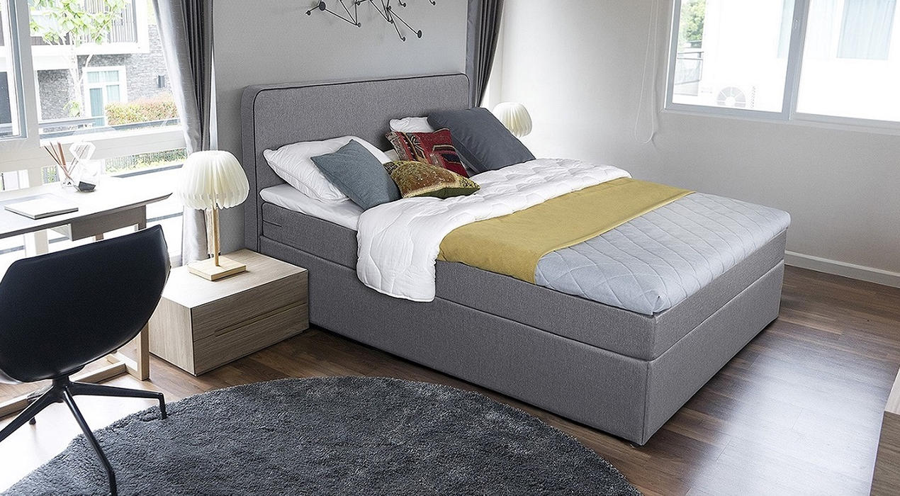 Boxspringbett grau P&B