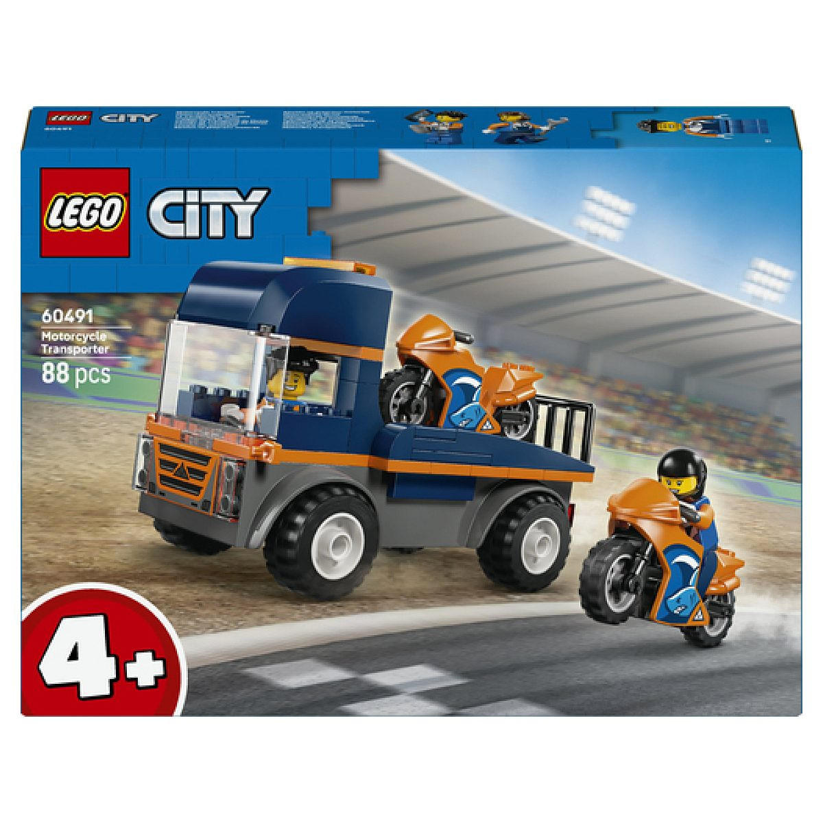KLEMMBAUSTEINE City Motorradtransporter - Blau, Kunststoff (19.1/4.6/26.2cm) - Lego