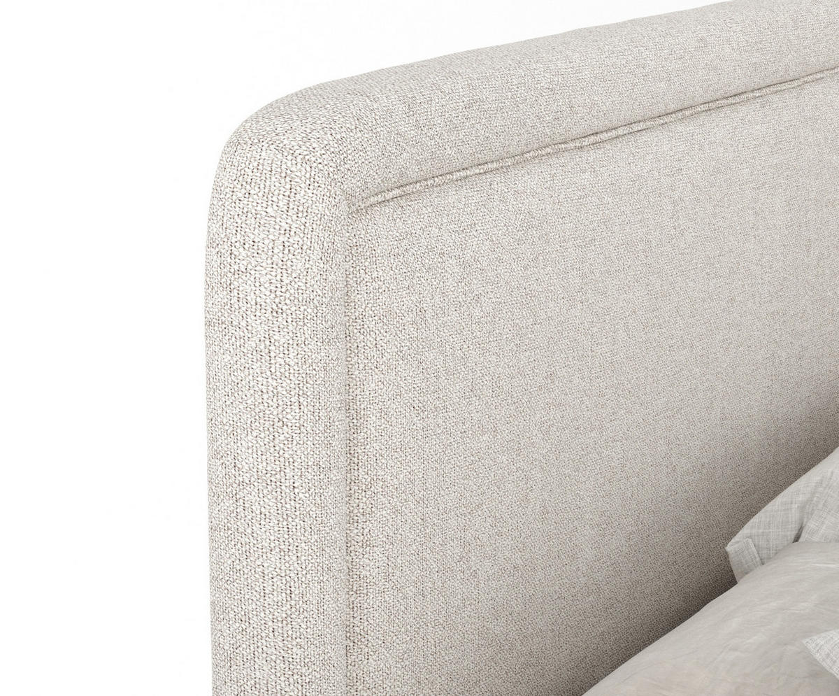 BOXSPRINGBETT Salvi Hellbeige 160/200 cm mit Latex-Topper - Beige/Silberfarben, Holz/Holzwerkstoff (160/200cm) - Maison de Reve