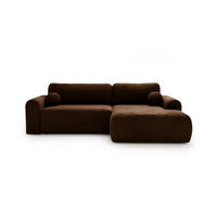 ECKSOFA Savana Dunkelbraun Links - Dunkelbraun, Holz/Textil (257/177cm) - Graingold