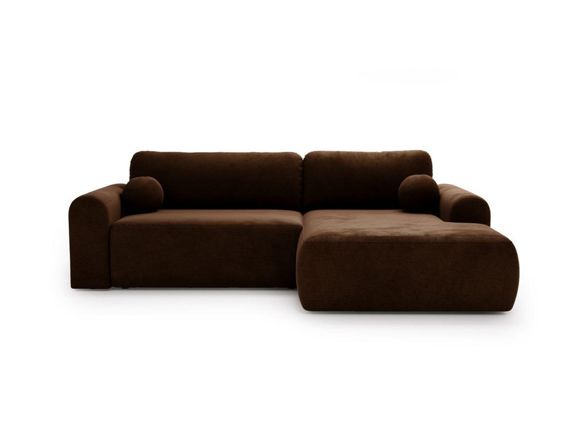 ECKSOFA Savana Dunkelbraun Links - Dunkelbraun, Holz/Textil (257/177cm) - Graingold