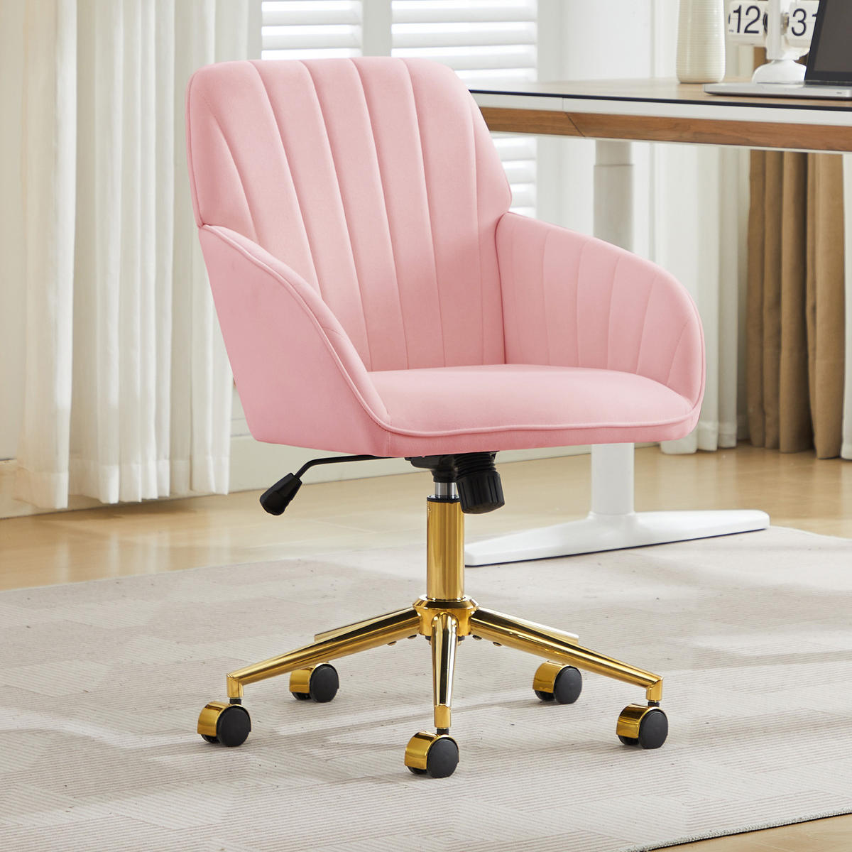 BÜROSTUHL Grau 62/60/97 cm - Pink, Metall (62/97/60cm) - PANGIVO