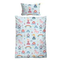 BETTWÄSCHE-GARNITUR Biber Little Princess ciel, 100x135 cm + 40x60 cm - Hellblau, Textil (100/135cm) - biberna