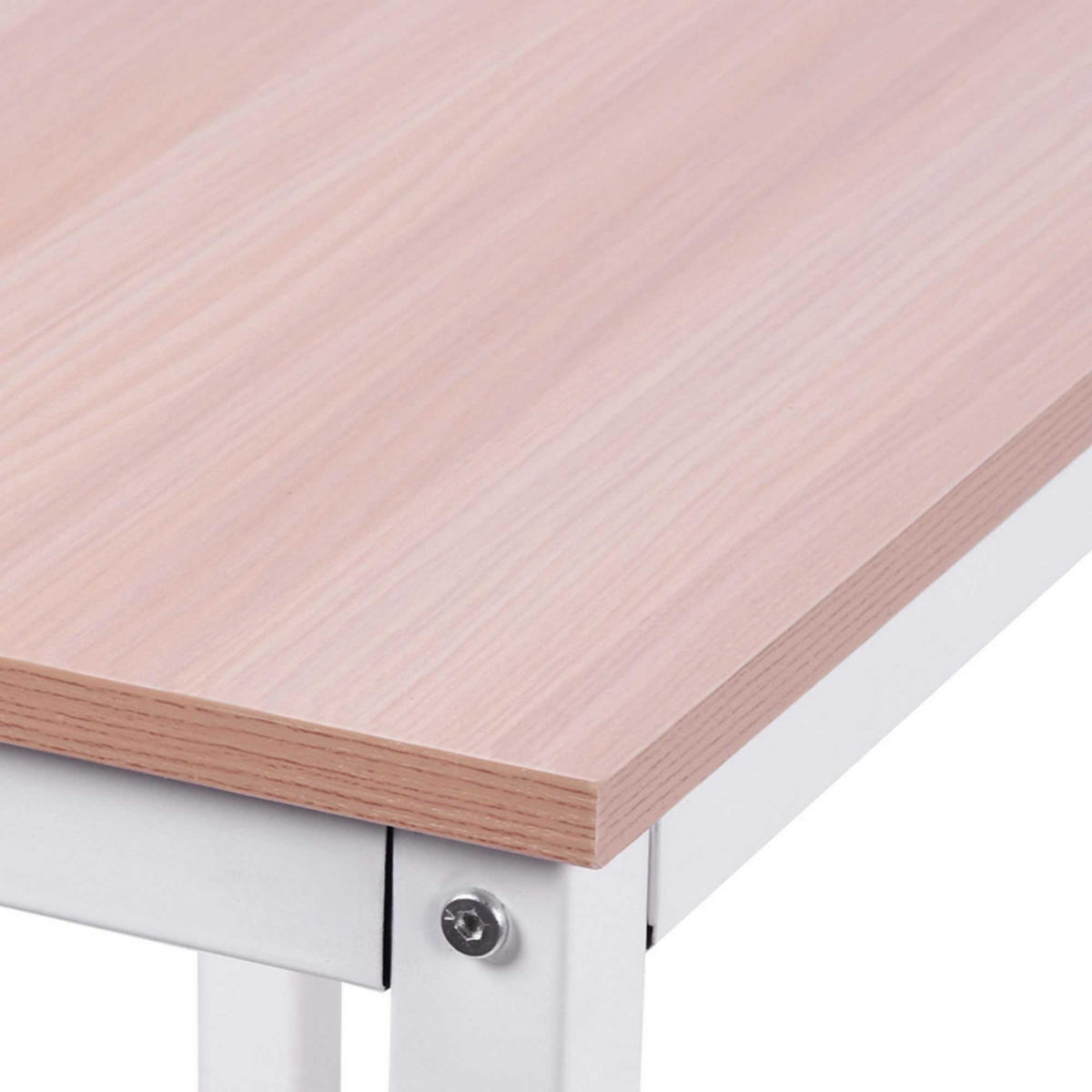 SCHREIBTISCH L-Form, MDF, Natur+Weiß - Naturfarben, Kunststoff (150/150/76cm) - HOMCOM