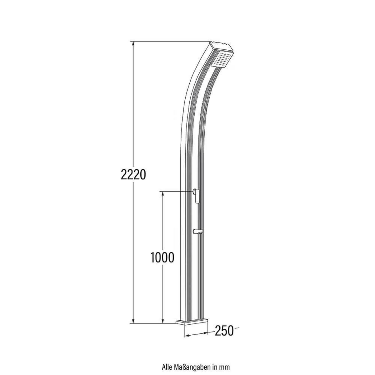 SOLARDUSCHE ATHEN - Anthrazit, Metall (1/1/13.5cm) - Home Deluxe