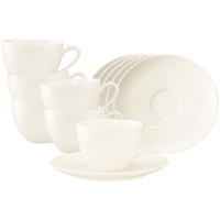 KAFFEETASSEN MIT UNTERTASSEN Savona Fine Diamond creme 270 ml 6er Set - Creme, Keramik (16/8.3/16cm) - Seltmann Weiden