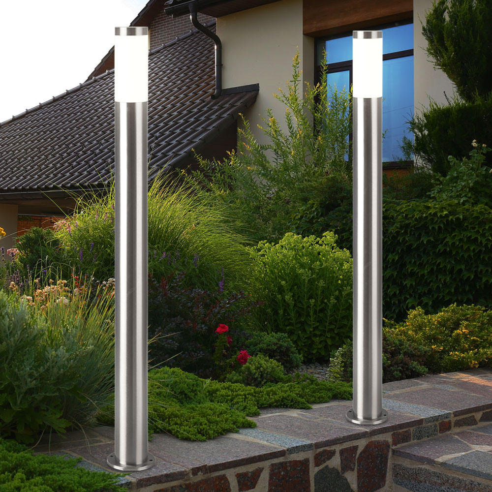 STEHLEUCHTE Edelstahl Silber 2er Set - Silberfarben, Metall (7.6/7.6/110cm)