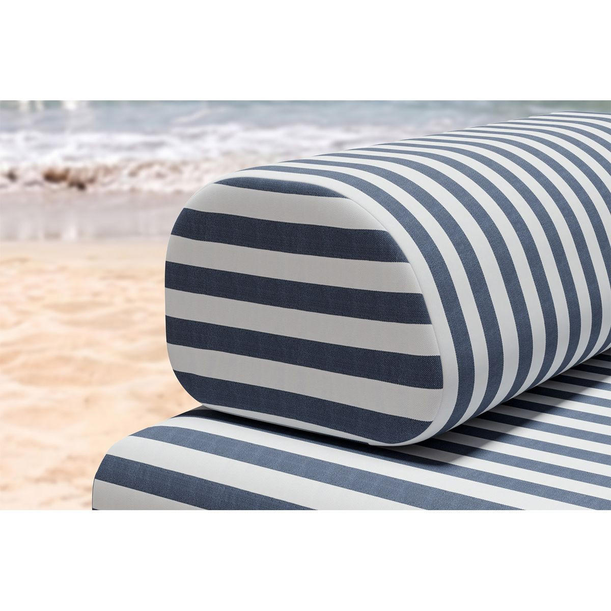 ZWEISITZER-GARTENSOFA mit Streifen in Weiß und Dunkelblau - Dunkelblau, Textil (95/70.5/148cm)
