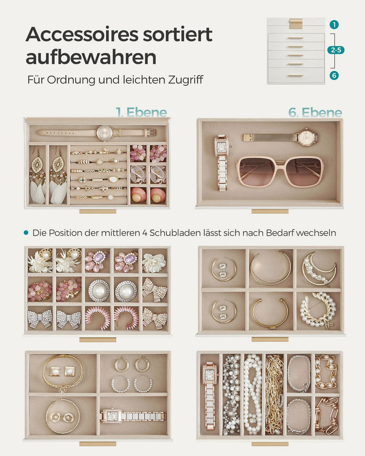 SCHMUCKKÄSTCHEN PORT OF SPAIN - Weiß, Glas (25.1/29/16.3cm) - Hansiro