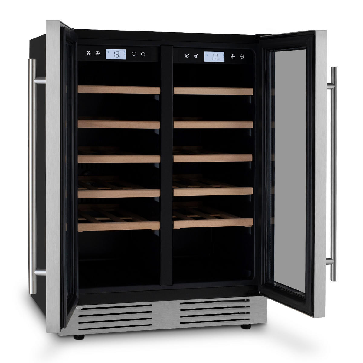 WEINKÜHLSCHRANK CAVCED42 Schwarz und Silber, 42 Flaschen, Kapazität 126L, Temperaturzonen von 5°C bis 20°C - Schwarz, Metall (59.5/83/57.5cm) - Les Petits Champs