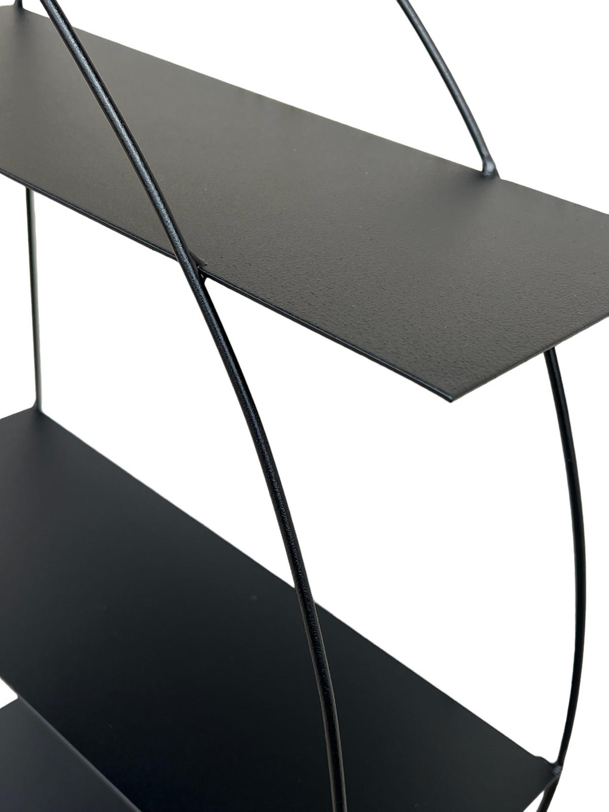 WANDREGAL rund 2-teilig Metall Schwarz 80/16/80 cm - Schwarz, Metall (80/80/16cm) - DanDiBo