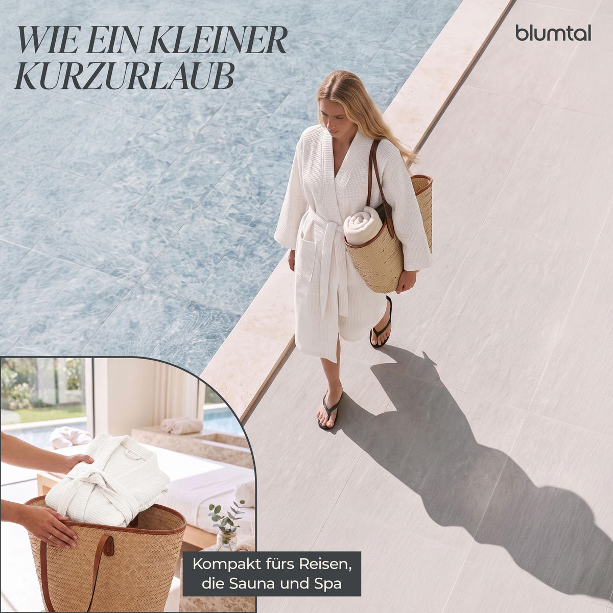 BADEMANTEL 100% Baumwoll Wafflepique in XS/S Unisex, Grün - Grün, Textil (XS/Snull) - Blumtal