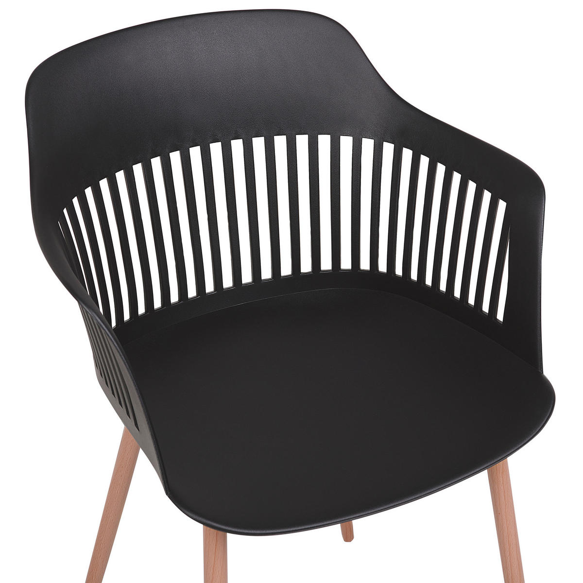 STUHL 2er-Set Kunststoff Schwarz Bereca - Schwarz, Kunststoff/Metall (57/81/54cm) - Beliani