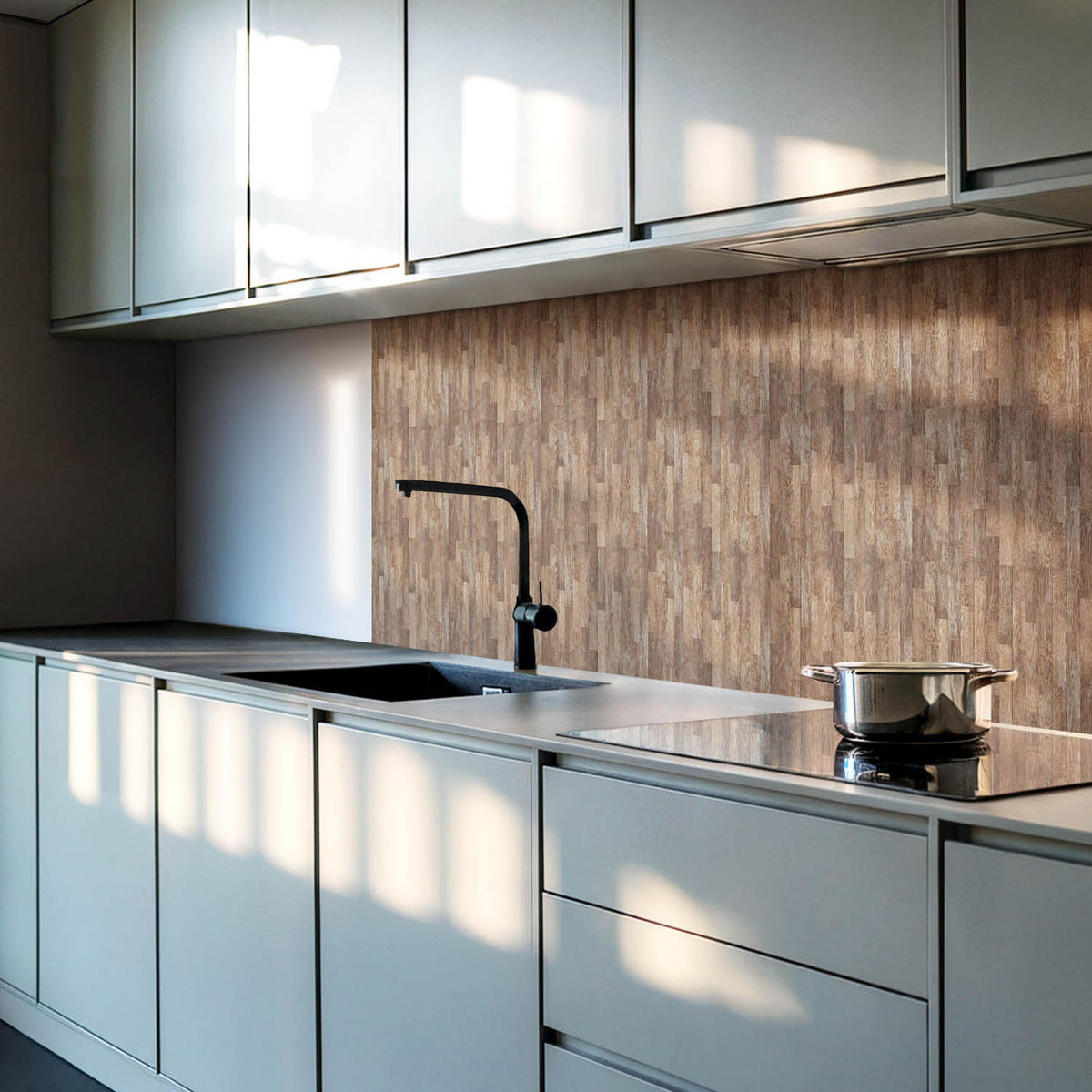 WANDPANEEL 20 Stück 20x20 cm selbstklebend Terano - Nussbaumfarben, Kunststoff (20/1.6/20cm) - Wallfluent