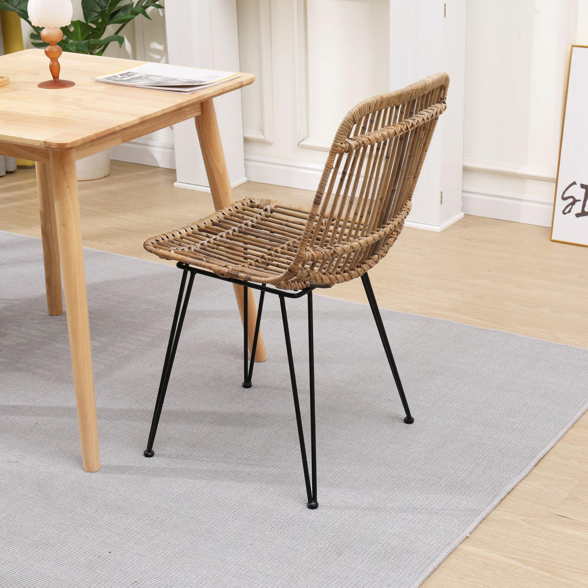 STUHL 2er-Set Rattan Braun - Braun, Holz (42/82/46cm) - Nordlys