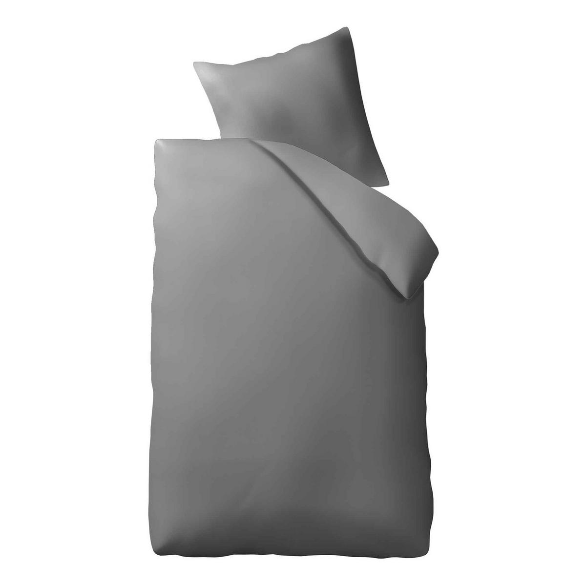 MAKOSATIN BETTWÄSCHE Nightlife Deluxe aus Baumwolle 155 x 220 cm - Dunkelgrau, Textil (155/220cm) - Butlers