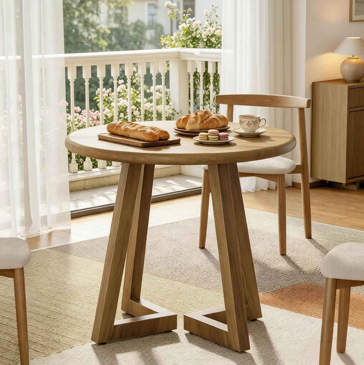 ESSTISCH 80/80/75 cm in Braun aus MDF, rund und platzsparend - Braun, Holzwerkstoff (80/80/75cm) - BEAOK