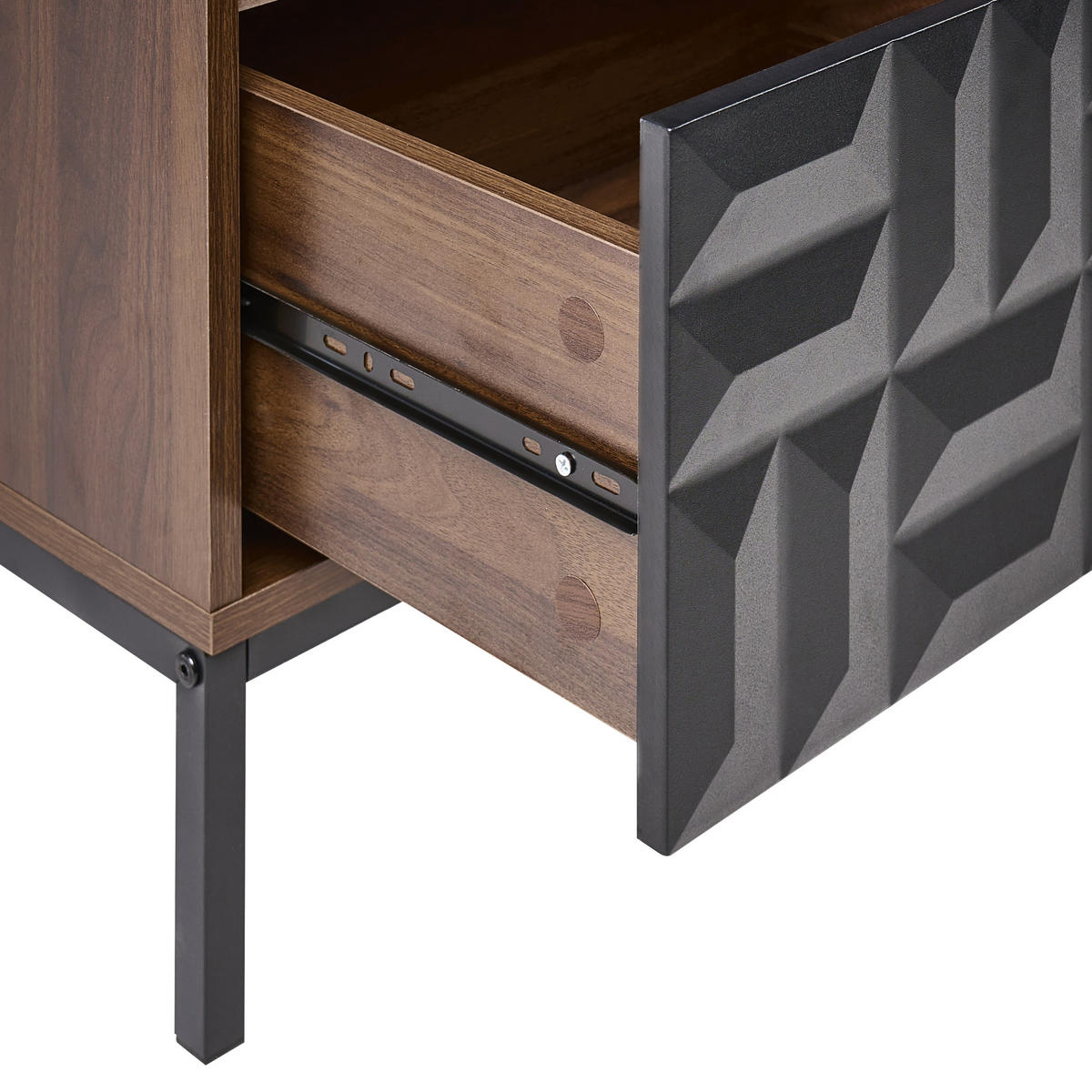 NACHTTISCH mit 1 Schublade Dunkelbraun Caraquet - Dunkelbraun, Holzwerkstoff (40/50/60cm) - Beliani