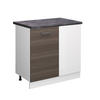 ECKUNTERSCHRANK R-Line Grau 86 cm, AP Anthrazit - Weiß/Braun, Holzwerkstoff (86/81.6/60cm) - Vicco