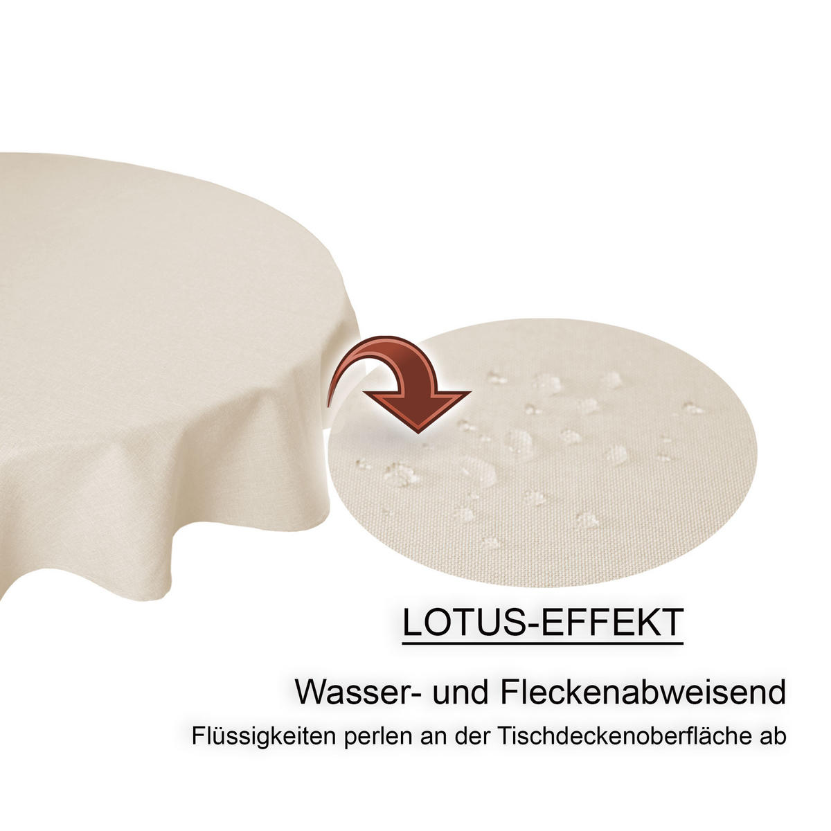 TISCHDECKE Leinenoptik 140 cm rund Ecru - Ecru, Textil (140cm) - TiborTex