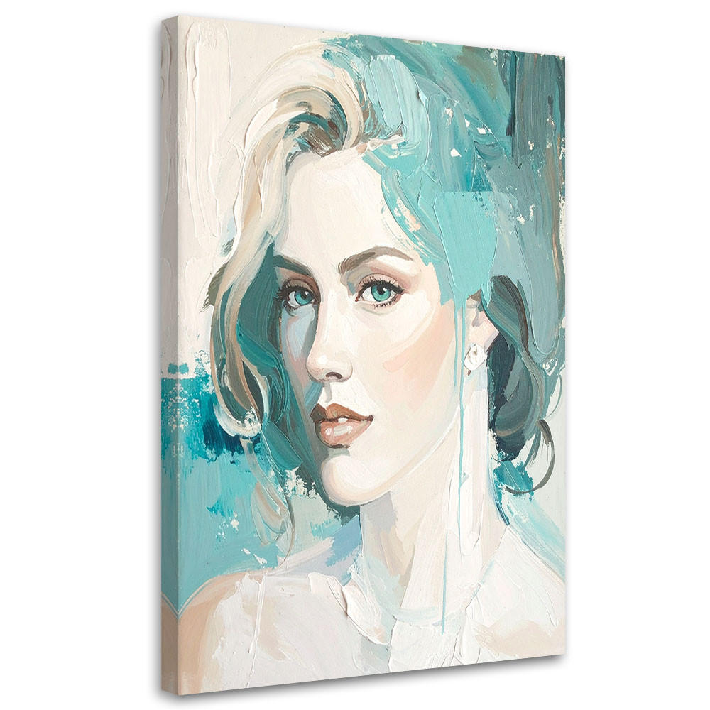 LEINWANDBILD Menschen & Charaktere 80x120cm - Türkis, Textil (80/120cm) - Feeby