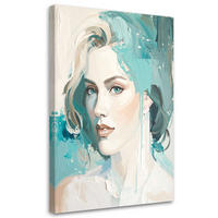 LEINWANDBILD Menschen & Charaktere 80x120cm - Türkis, Textil (80/120cm) - Feeby