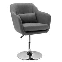 DREHSTUHL, höhenverstellbar & 360° drehbar, gepolstert mit leinenartigem Polyester, 60/60/79-91 cm, dunkelgrau - Dunkelgrau, Kunststoff (60/91/60cm) - Redom