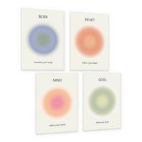 POSTER SET Aura Affirmationen Zitate Geist Seele Körper Herz 4x Poster A3 30x42cm - Multicolor, Papier (30/42/42cm) - Muralo
