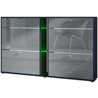 SCHUHSCHRANK Today Fronten in Grau Hochglanz - Grau, Holzwerkstoff (155.5/95/28cm) - Vladon