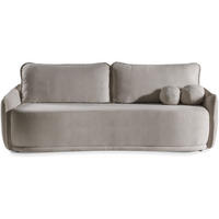 SCHLAFSOFA 3-Sitzer Puro mit Schlaffunktion, Beige - Beige/Schwarz, Textil (231/93/106cm) - Beautysofa