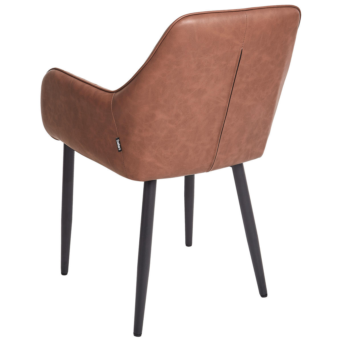 ESSZIMMERSTUHL 2er-Set Kunstleder Braun Wellston - Braun, Kunststoff (60/84/61cm) - Beliani