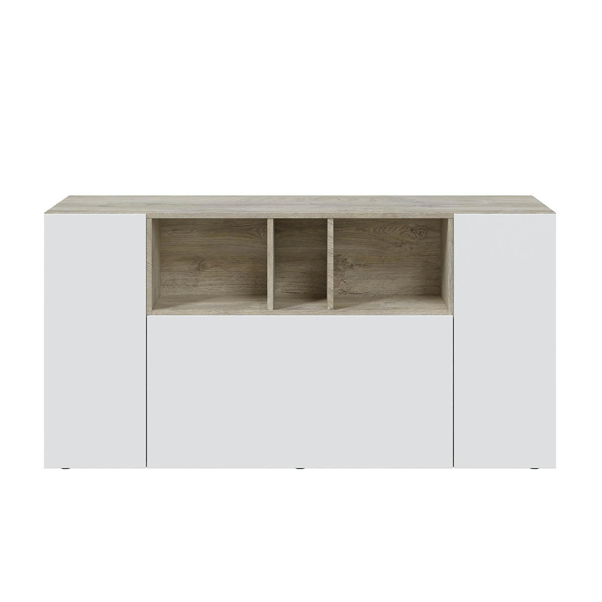 SIDEBOARD mit 3 Türen, davon 1 Flügeltür und 3 Nischen Tamiko - L150cm - Weiß, Holzwerkstoff (41/76/150cm) - Calicosy