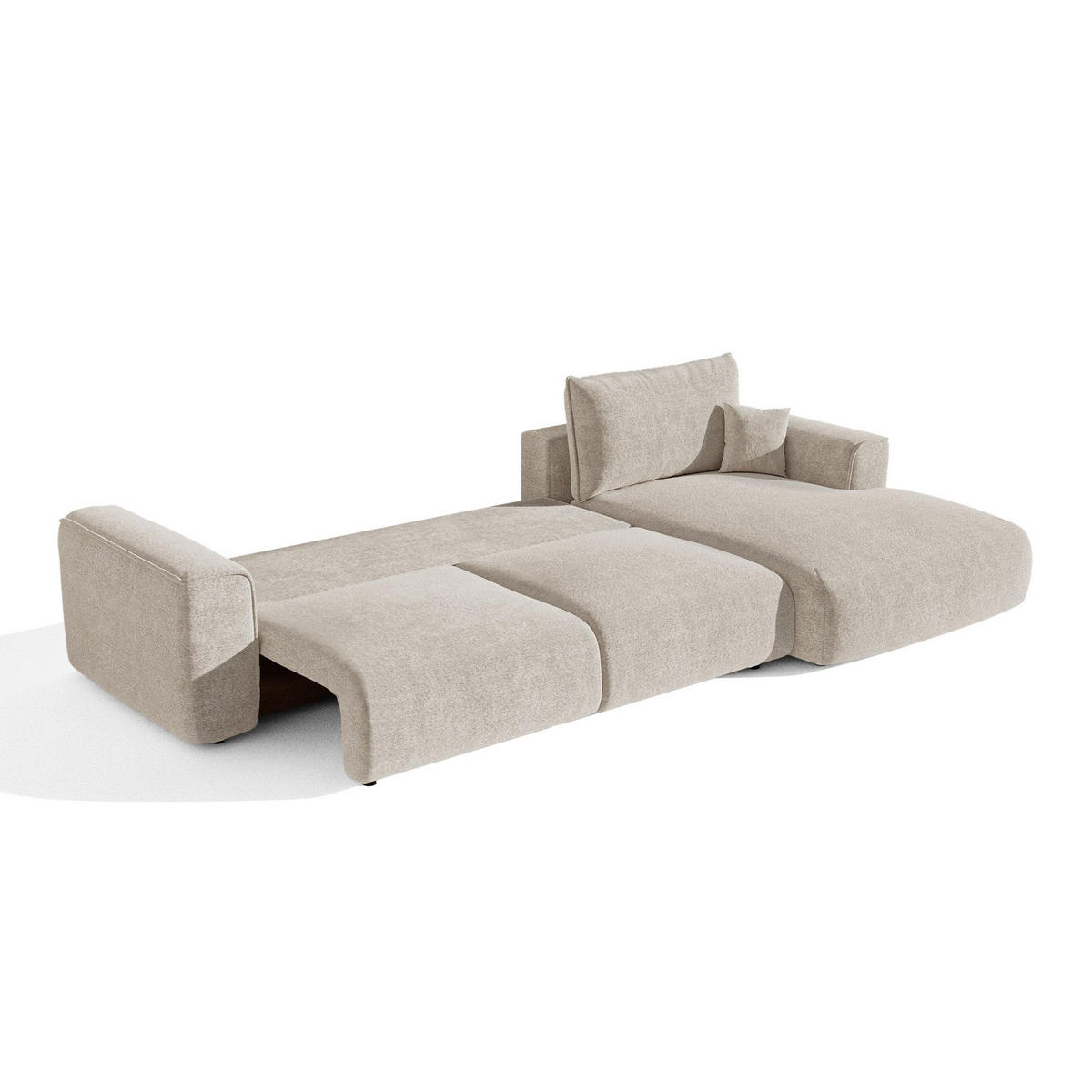 ECKSOFA rechtwinklig COMO Frottee Beige 297cm - Beige, Textil (297/167cm) - Premium Interiors