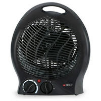 HEIZLÜFTER LQ801 Schwarz 2000W Thermostat, Elektroheizung, Heizgerät, Schnellheizer, Raumheizer, Heizlüfter Tragbar, Ventilatorfunktion, Innenraumheiz - Schwarz, Kunststoff (22/29/13cm) - Alpina