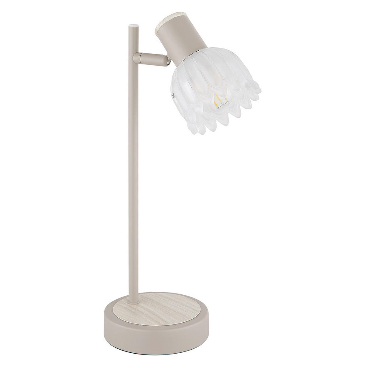 LED TISCHLEUCHTE Metall, Glas, sandfarben, beweglicher Spot - Orange, Glas (17/12/35cm) - Globo Lighting