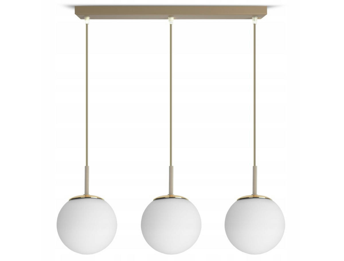PENDELLEUCHTE ECRU II - Beige/Goldfarben, Glas/Metall (60/14/100cm) - kiki design