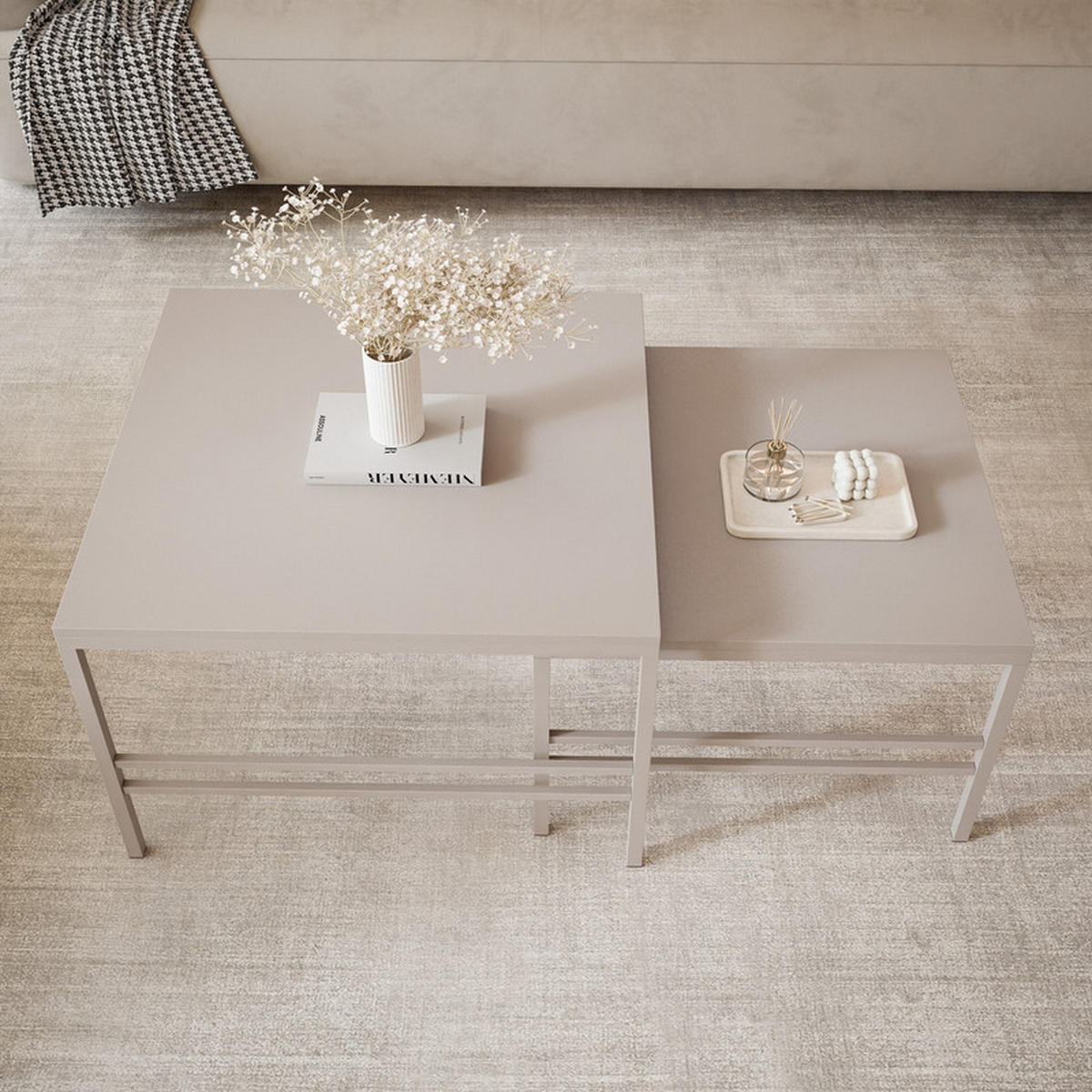 COUCHTISCH Cashmere Cashmere Rahmen - Kaschmir, Metall (70/70/46cm) - Idohome