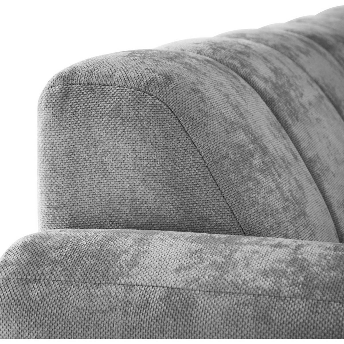 ECKSOFA Volare Mini ohne Schlaffunktion grau links, Vega-Stoff - Schwarz/Grau, Textil/Metall (256/165cm) - Beautysofa