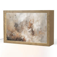 STOLNÍ LAMPA Barva - abstraktní - béžová - umění 30x20 cm - jabloňová, kompozitní dřevo (8/30/20cm) - OnlyWow