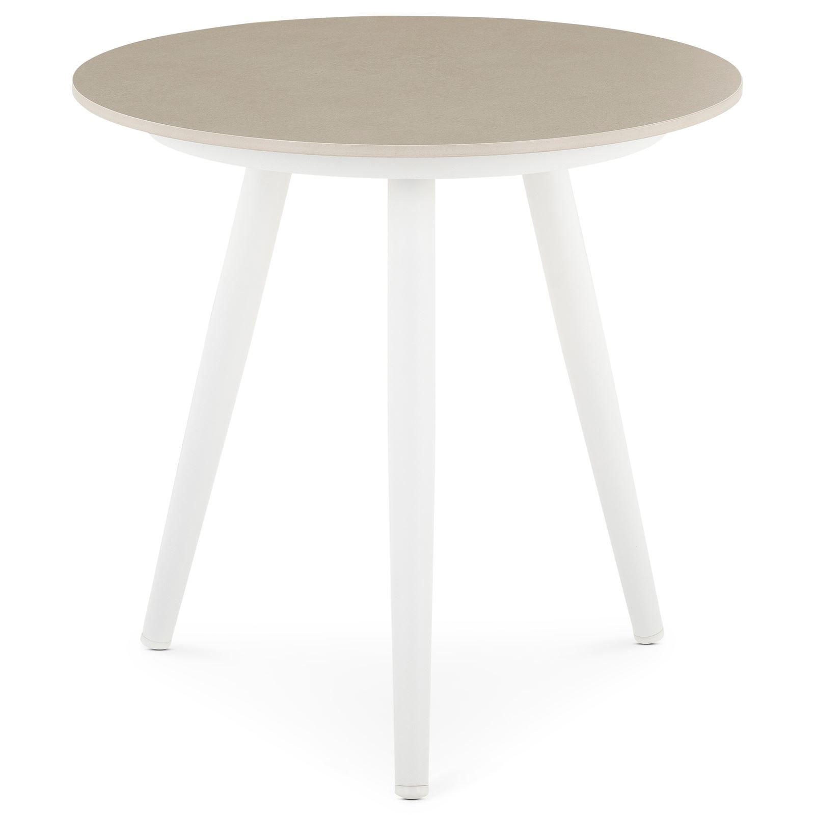 BEISTELLTISCH ROSALIA - Beige/Weiß, Metall (46/46/45cm) - IDIMEX