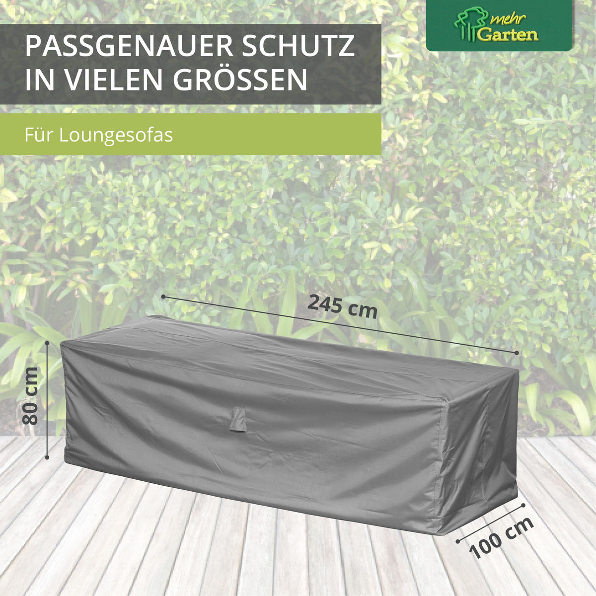 SCHUTZHÜLLE für Loungesofa SHP-20064 - Grau, Kunststoff (220/80/90cm) - mehr Garten