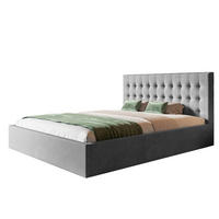 BETT 180x200 - Polsterbett mit Bettkasten und Metallrahmen - Modern Betten - Weicher Jasminstoff - Kollektion Rio, grau - Grau, Holz/Textil (180/200cm) - Alpi-Möbel