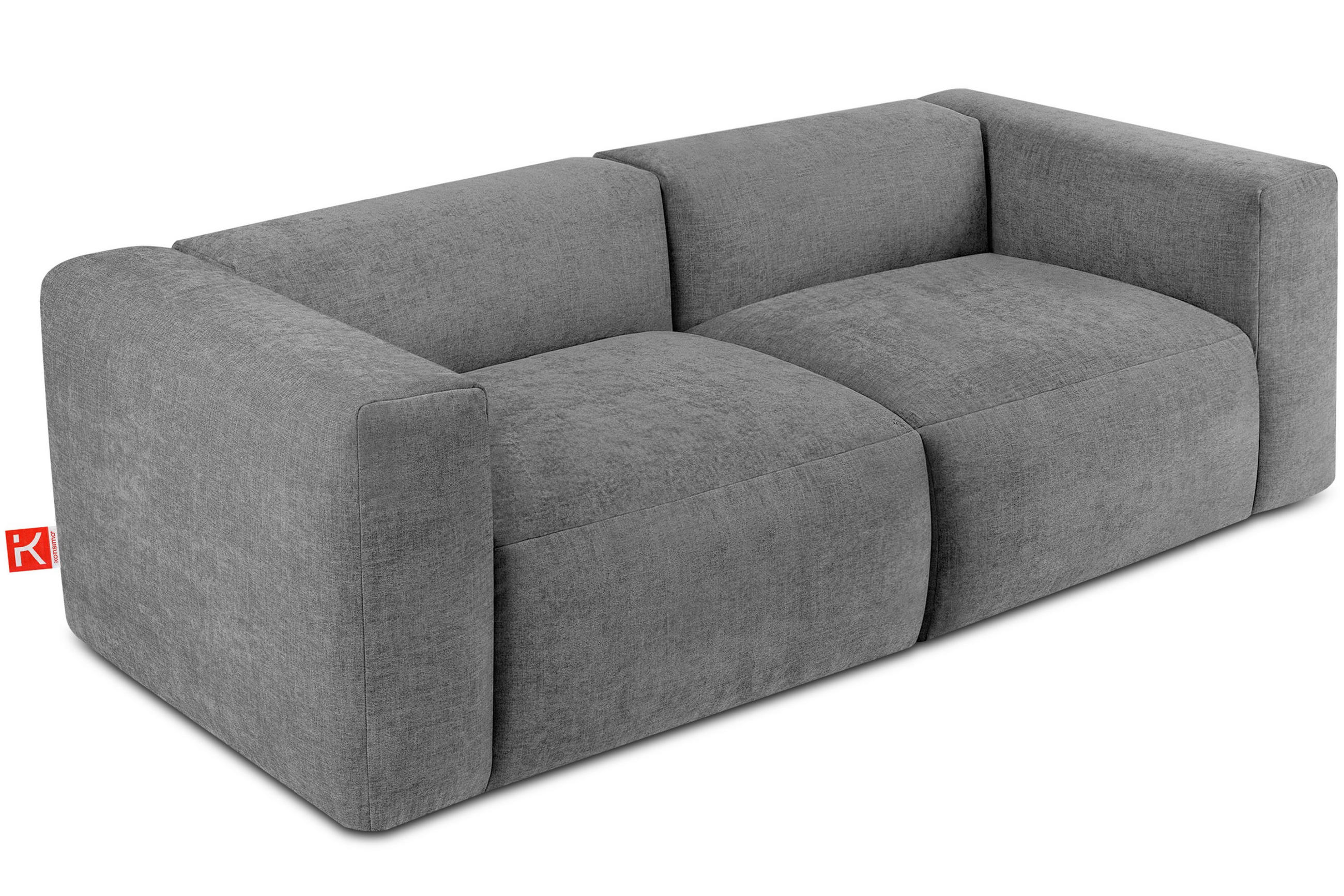 2,5-SITZER-MODULSOFA BUFFO mit extrem weicher und bequemer Sitzfläche, Gewebestoff, hell aschfahl - Hellgrau/Grau, Textil (250/73/96cm) - KONSIMO®