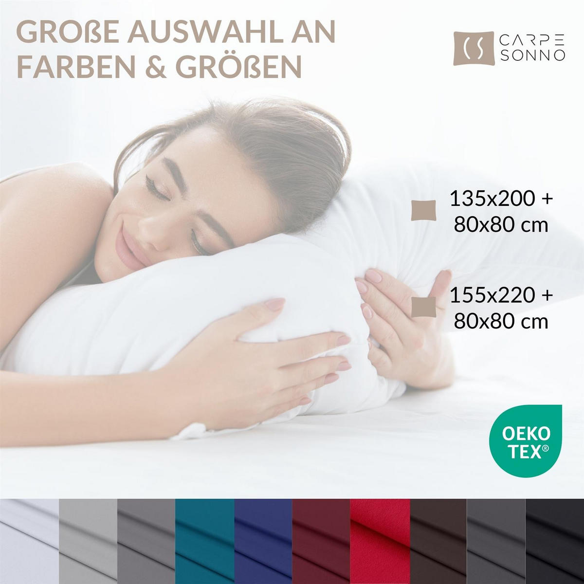 BETTWÄSCHE 155x220 Renforce Bettbezug aus 100% Baumwolle - Schwarz einfarbig - Schwarz, Textil (155/220cm) - Carpe Sonno