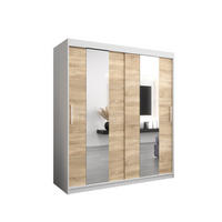 SCHWEBETÜRENSCHRANK 200/180/62 2-türig - Silberfarben/Weiß, Holz/Kunststoff (180/200/62cm) - Abiks Möbel