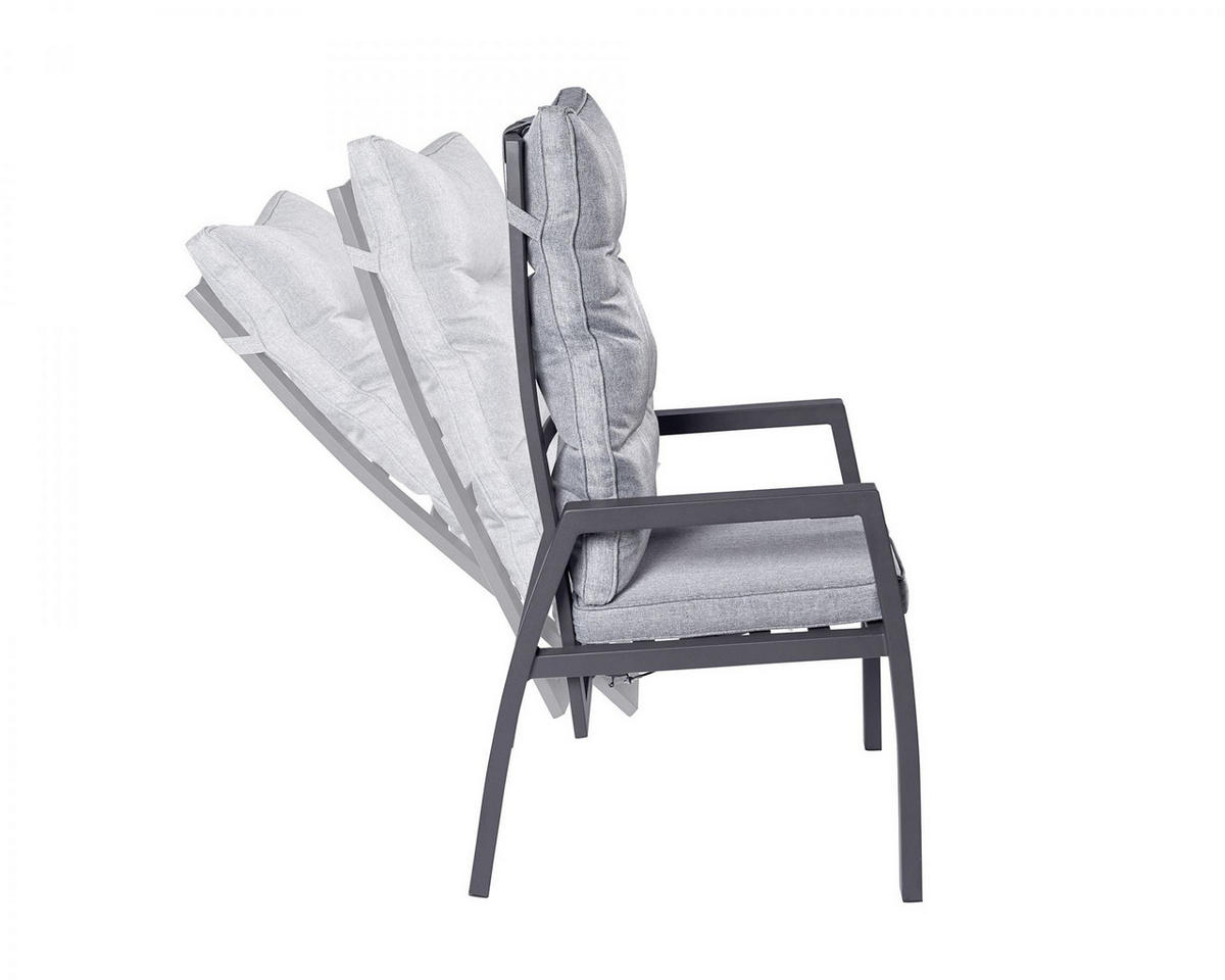 GARTENSTUHL Burundi 67x60x109 cm, Metall, Anthrazit - Anthrazit, Metall (67/109/60cm) - dasmöbelwerk